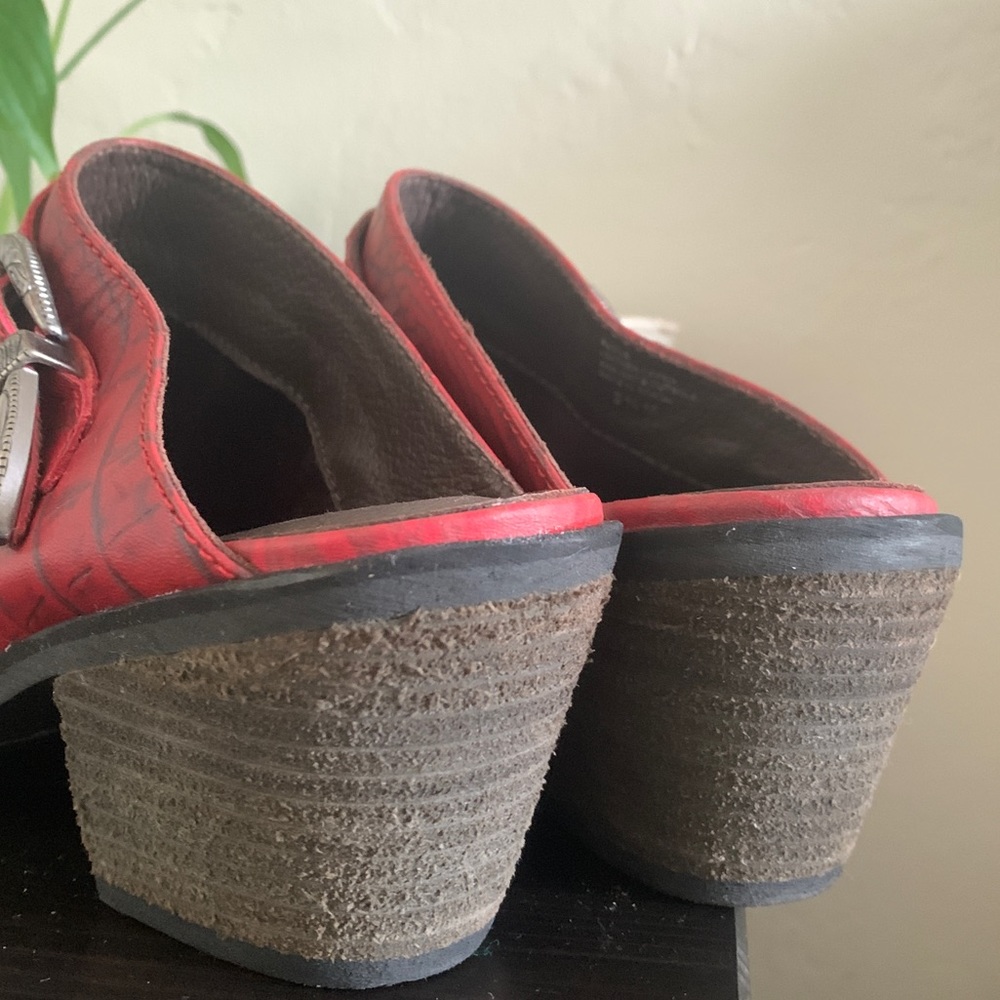 Matisse Red Bloke Leather Mule Women Size 8.5 - Picture 6 of 8